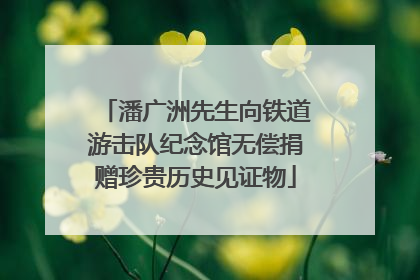 潘广洲先生向铁道游击队纪念馆无偿捐赠珍贵历史见证物