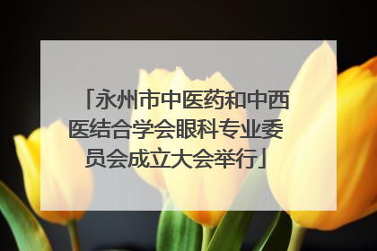 永州市中医药和中西医结合学会眼科专业委员会成立大会举行