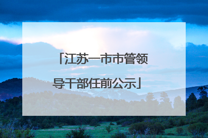 江苏一市市管领导干部任前公示