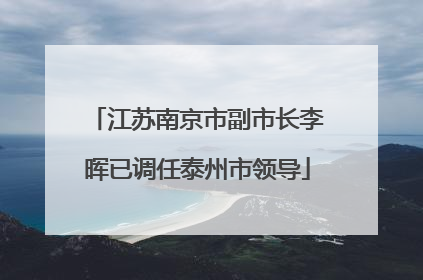 江苏南京市副市长李晖已调任泰州市领导