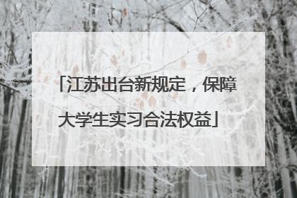江苏出台新规定，保障大学生实习合法权益
