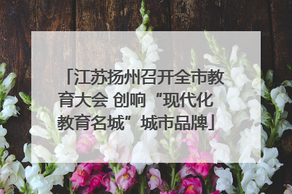 江苏扬州召开全市教育大会 创响“现代化教育名城”城市品牌