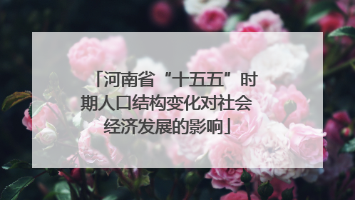 河南省“十五五”时期人口结构变化对社会经济发展的影响