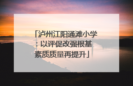 泸州江阳通滩小学：以评促改强根基 素质质量再提升