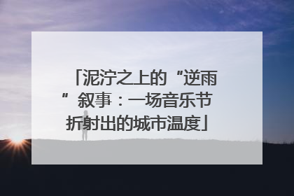 泥泞之上的“逆雨”叙事：一场音乐节折射出的城市温度