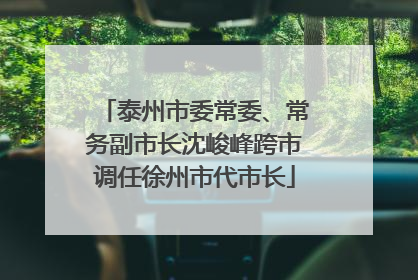 泰州市委常委、常务副市长沈峻峰跨市调任徐州市代市长