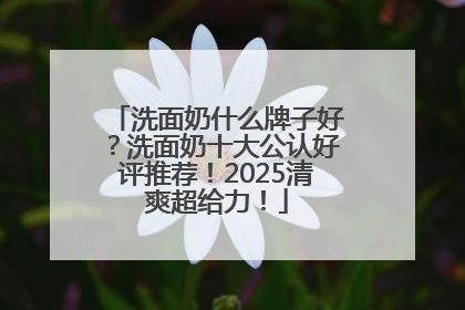 洗面奶什么牌子好？洗面奶十大公认好评推荐！2025清爽超给力！