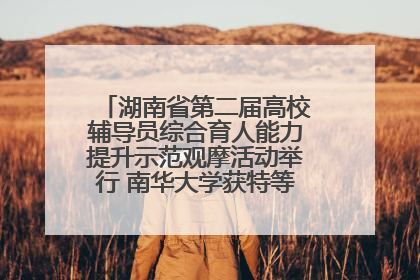 湖南省第二届高校辅导员综合育人能力提升示范观摩活动举行 南华大学获特等奖和一等奖
