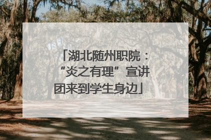 湖北随州职院：“炎之有理”宣讲团来到学生身边