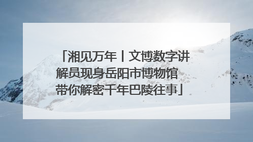 湘见万年丨文博数字讲解员现身岳阳市博物馆 带你解密千年巴陵往事