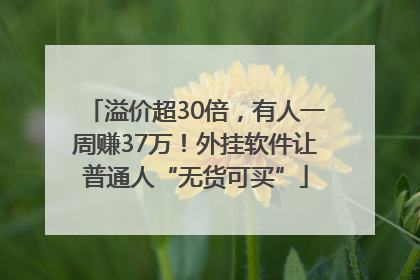 溢价超30倍，有人一周赚37万！外挂软件让普通人“无货可买”