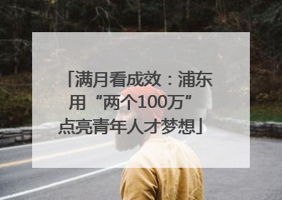 满月看成效：浦东用“两个100万”点亮青年人才梦想