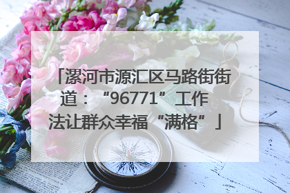漯河市源汇区马路街街道：“96771”工作法让群众幸福“满格”