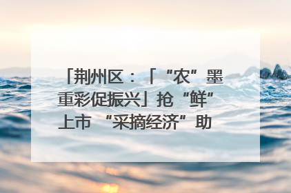 荆州区：「“农”墨重彩促振兴」抢“鲜”上市 “采摘经济”助农“甜蜜增收”