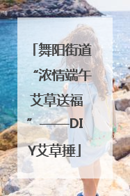 舞阳街道“浓情端午 艾草送福”——DIY艾草捶