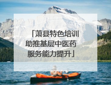 萧县特色培训助推基层中医药服务能力提升