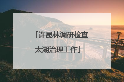 许昆林调研检查太湖治理工作