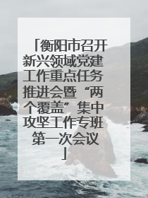 衡阳市召开新兴领域党建工作重点任务推进会暨“两个覆盖”集中攻坚工作专班 第一次会议
