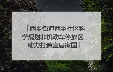 西乡街道西乡社区科学规划非机动车停放区 助力打造宜居家园