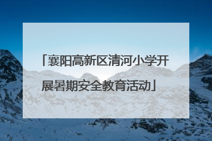 襄阳高新区清河小学开展暑期安全教育活动