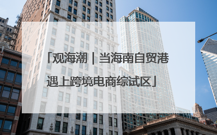 观海潮｜当海南自贸港遇上跨境电商综试区