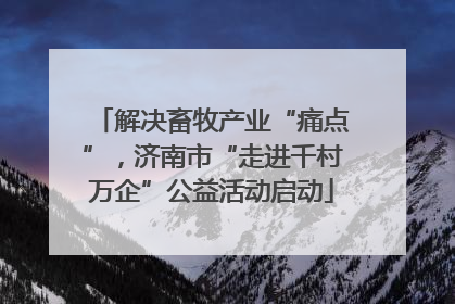 解决畜牧产业“痛点”，济南市“走进千村万企”公益活动启动