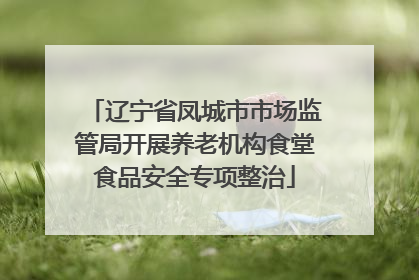 辽宁省凤城市市场监管局开展养老机构食堂食品安全专项整治