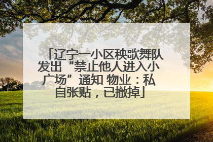 辽宁一小区秧歌舞队发出“禁止他人进入小广场”通知 物业：私自张贴，已撤掉