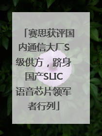 赛思获评国内通信大厂S级供方，跻身国产SLIC语音芯片领军者行列