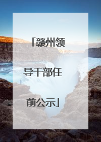 赣州领导干部任前公示