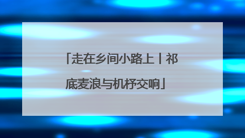 走在乡间小路上丨祁底麦浪与机杼交响