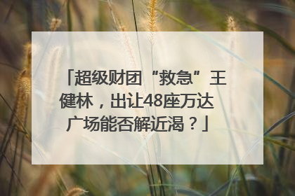 超级财团“救急”王健林，出让48座万达广场能否解近渴？