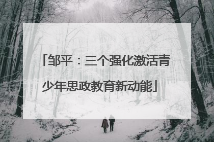 邹平：三个强化激活青少年思政教育新动能