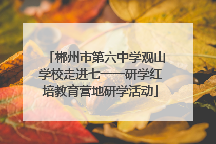 郴州市第六中学观山学校走进七一一研学红培教育营地研学活动