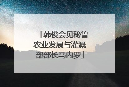 韩俊会见秘鲁农业发展与灌溉部部长马内罗