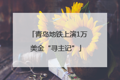 青岛地铁上演1万美金“寻主记”