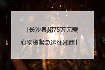 长沙县超75万元爱心物资紧急运往湘西