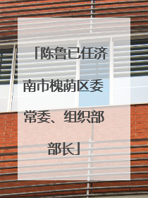 陈鲁已任济南市槐荫区委常委、组织部部长