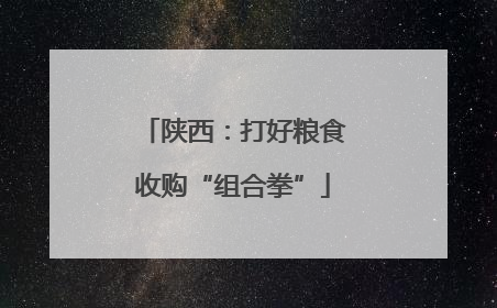 陕西：打好粮食收购“组合拳”