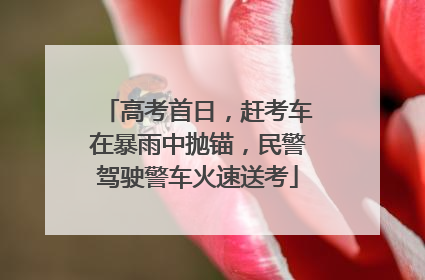 高考首日，赶考车在暴雨中抛锚，民警驾驶警车火速送考