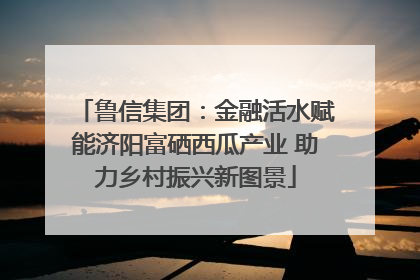 鲁信集团：金融活水赋能济阳富硒西瓜产业 助力乡村振兴新图景