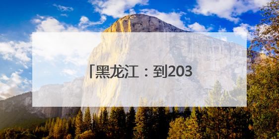 黑龙江：到2035年 要全面建成现代化绿色龙江