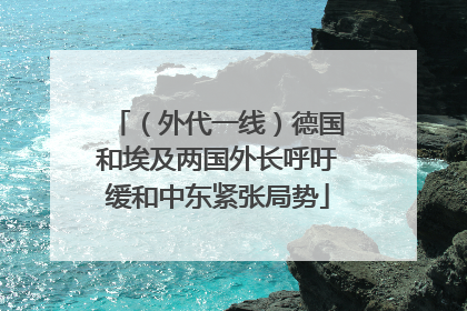 （外代一线）德国和埃及两国外长呼吁缓和中东紧张局势
