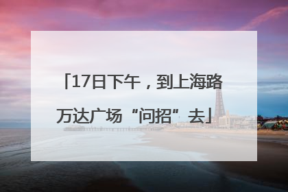 17日下午，到上海路万达广场“问招”去