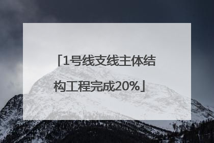 1号线支线主体结构工程完成20%