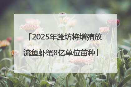 2025年潍坊将增殖放流鱼虾蟹8亿单位苗种