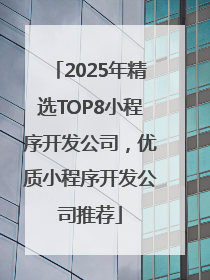 2025年精选TOP8小程序开发公司，优质小程序开发公司推荐