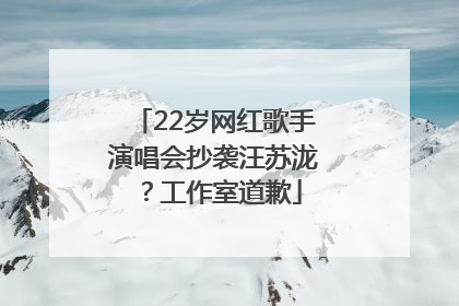 22岁网红歌手演唱会抄袭汪苏泷？工作室道歉