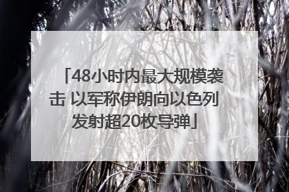 48小时内最大规模袭击 以军称伊朗向以色列发射超20枚导弹