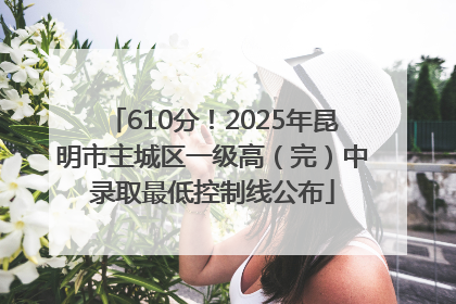 610分！2025年昆明市主城区一级高（完）中录取最低控制线公布